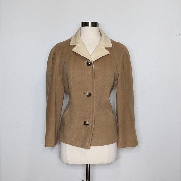 Vintage 50s Mongolian Camel Hair Tailored Jacket - Picture 3 of 16